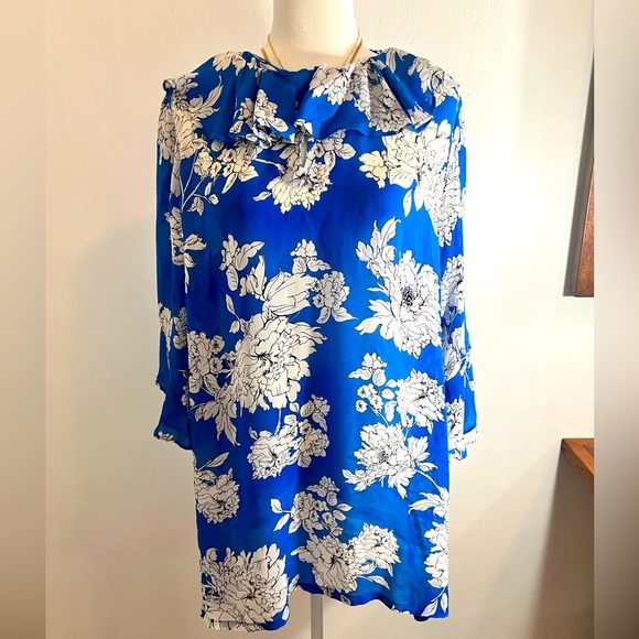 Gramercy atelier New York XXL silk blouse blue floral - Picture 2 of 13
